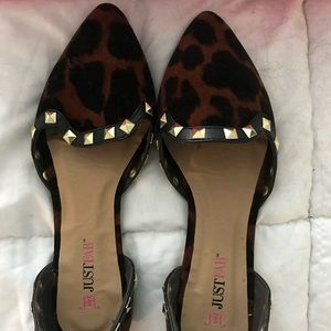 Leopard Studded Flats